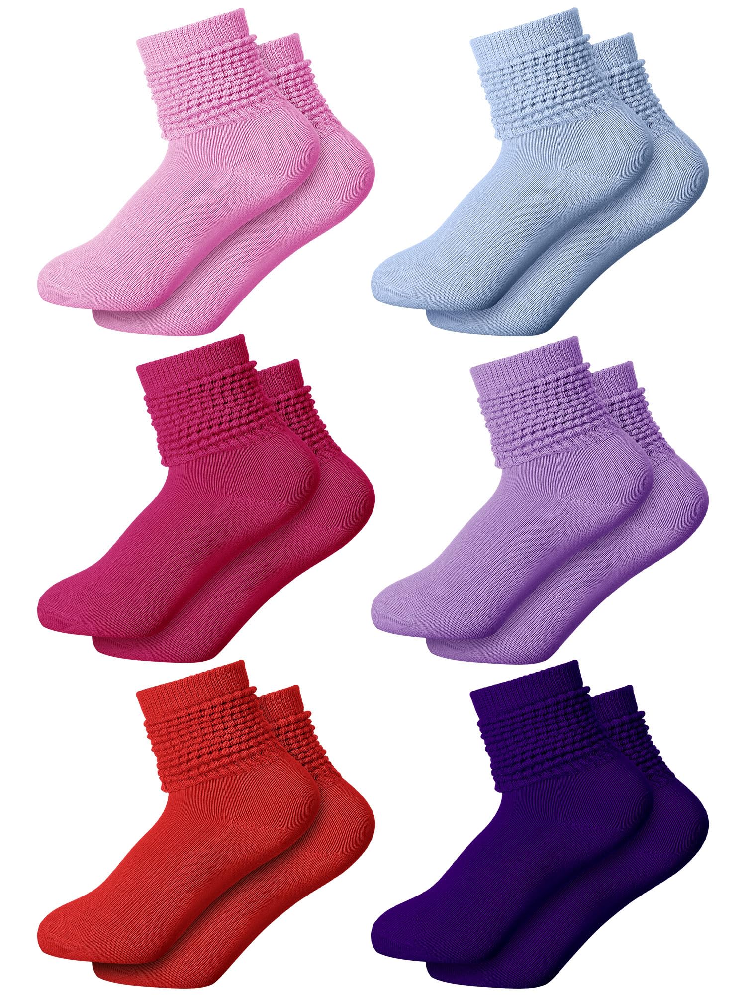 Fourluoo 6 Pair Kid Slouch Sock Knee High Socks