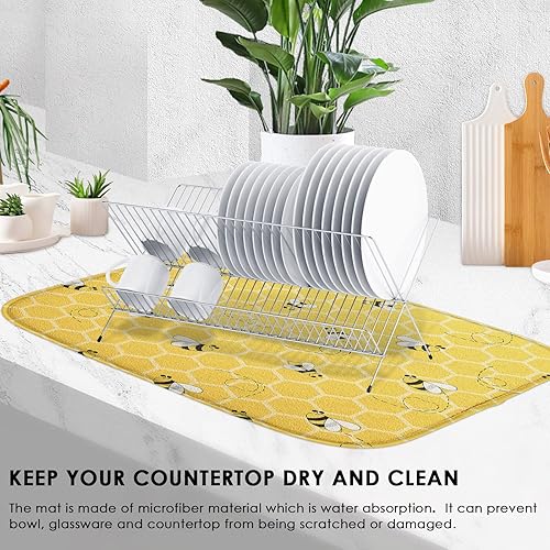 Miniatura 4 de Tapete absorbente para secar platos, utensilios de cocina, platos de panadería, café, almohadilla de microfibra para encimera de cocina, decoración