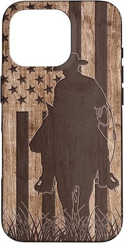 Vista 19 de Funda de regalo para iPhone 14 Cowboy Rodeo Horse Wood Patriotic American Flag Cowboys