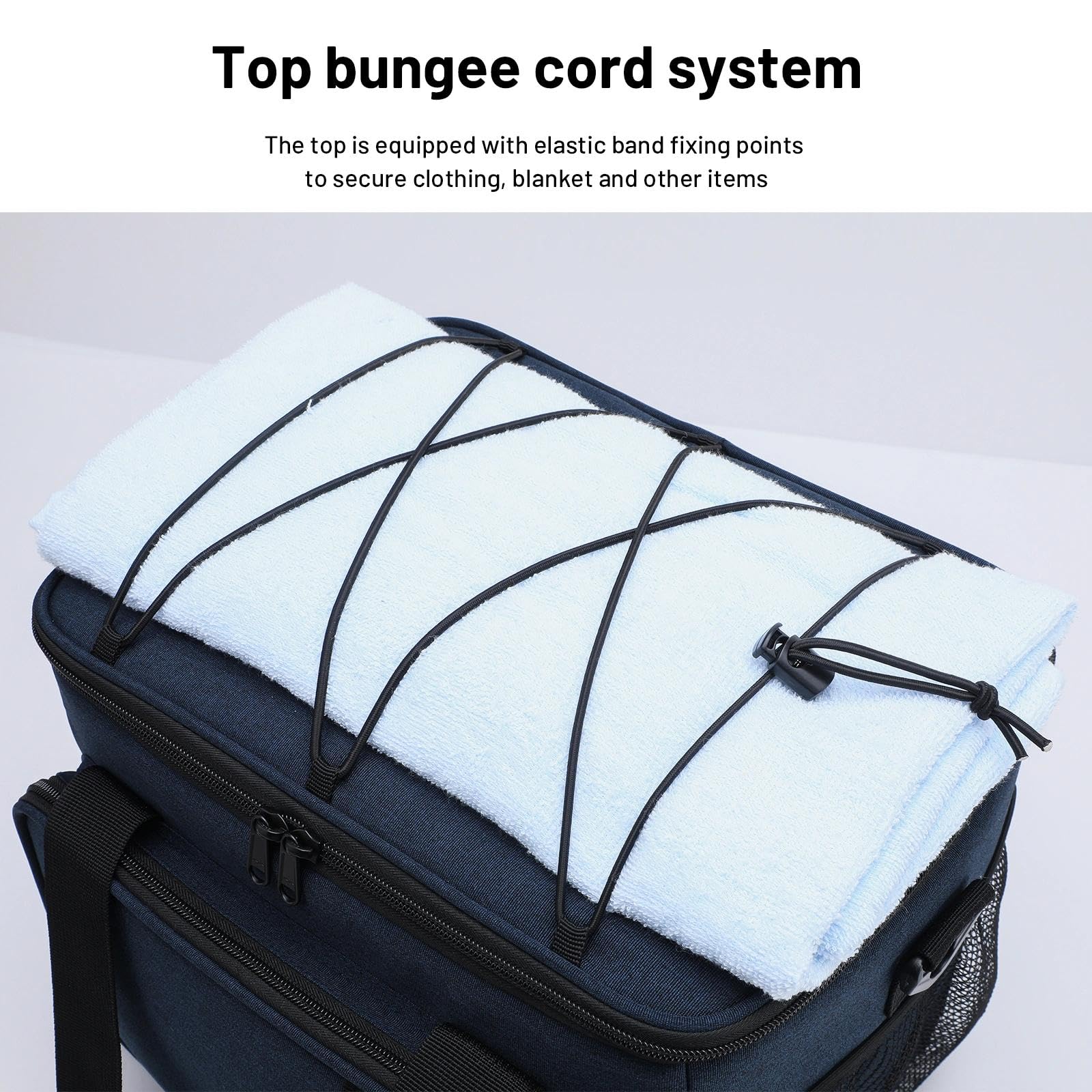 MIER Grande borsa termica per il pranzo, da uomo e adulto, con tracolla, a prova di perdite, con tasche multiple per lavoro, picnic, viaggi, campeggio, 15 l (24 lattine), blu navy