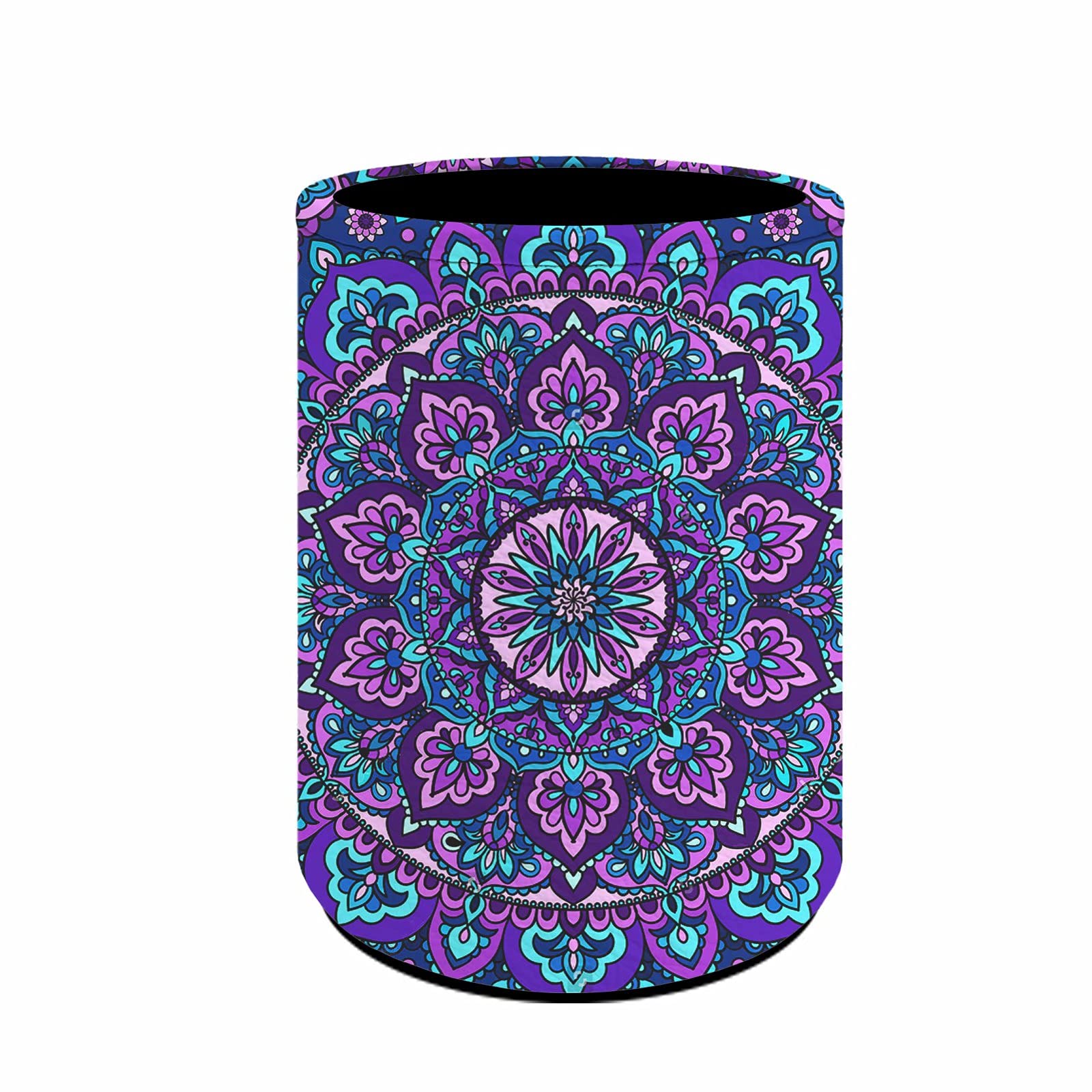 chaqlin Mandala Lotus Pencil Holder,PU Leather Stationery Desk Organizer Office Pen Pot Control Storage Box for Home Office Bedroom,Mandala Printed Stationery Office Supplies for Women โ image 1