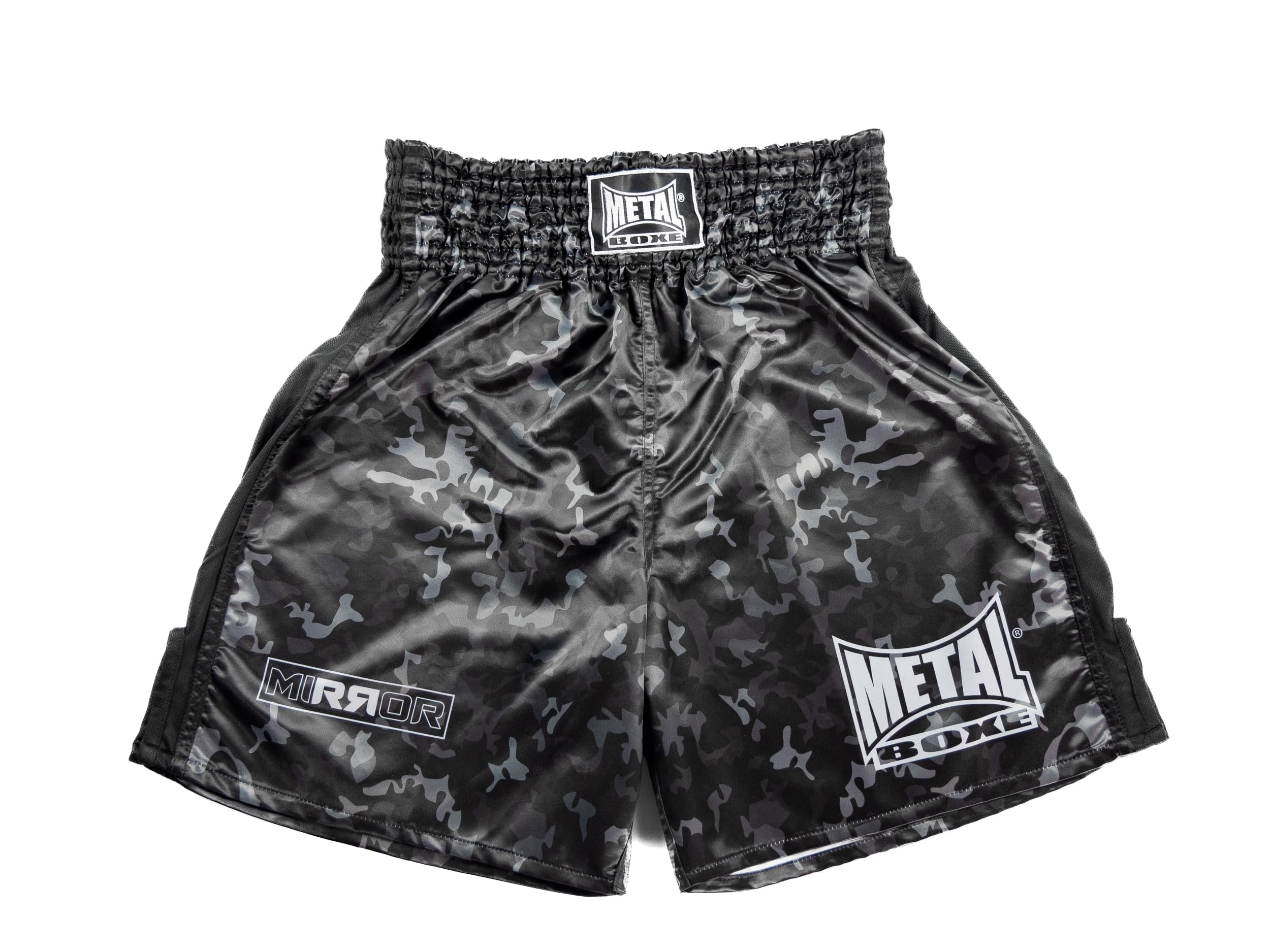 METAL BOXE Short Boxe Anglaise Mirror L Pantalones Cortos, Adultos Unisex, Negro, Large
