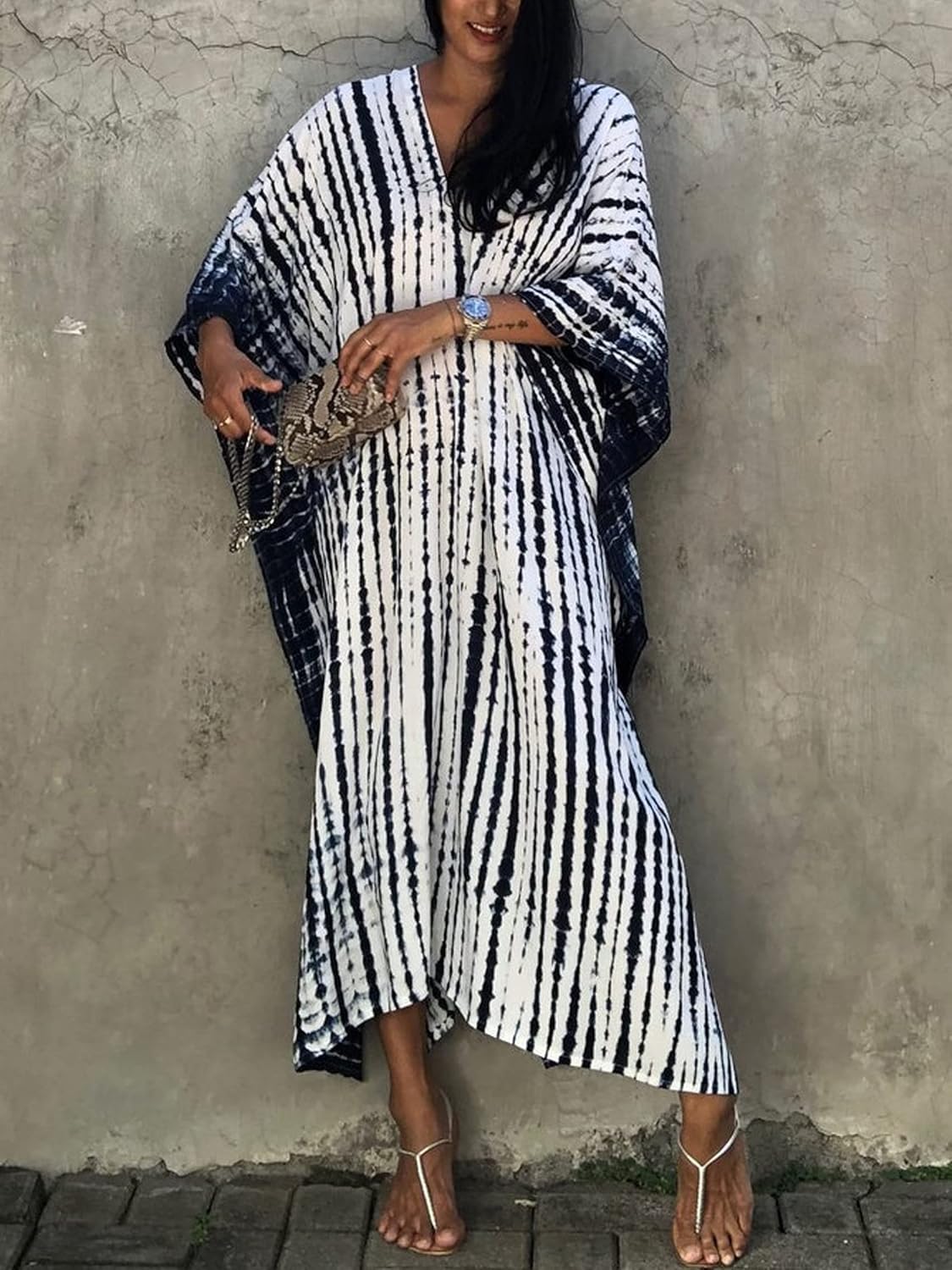 Kaftan Dresses for Women Plus Size Summer Beach Dress with Print and Swim Cover Ups - Image 3