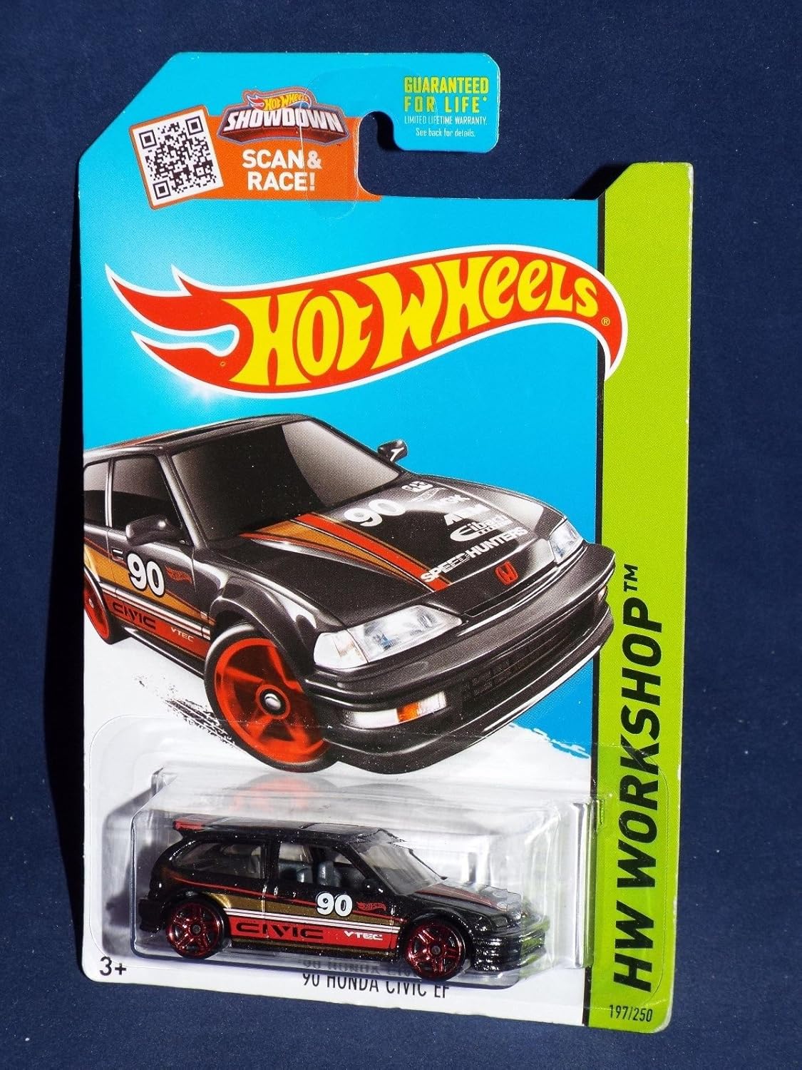 2015 Hot Wheels Hw Workshop Night Burnerz - '90 Honda Civic EF (Black)
