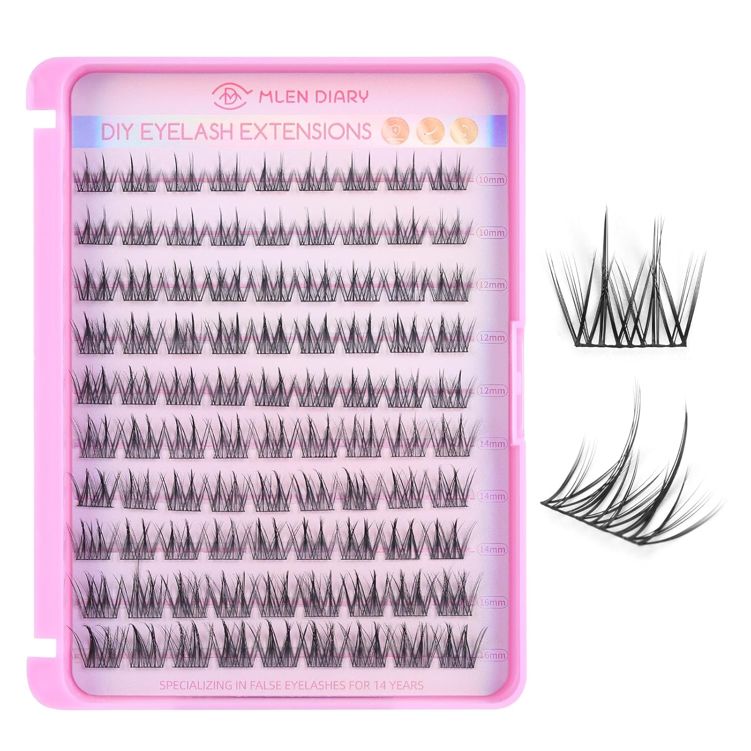 MLEN DIARY Lash Cluster DIY Eyelash Extensions - Mega Wispy Volume