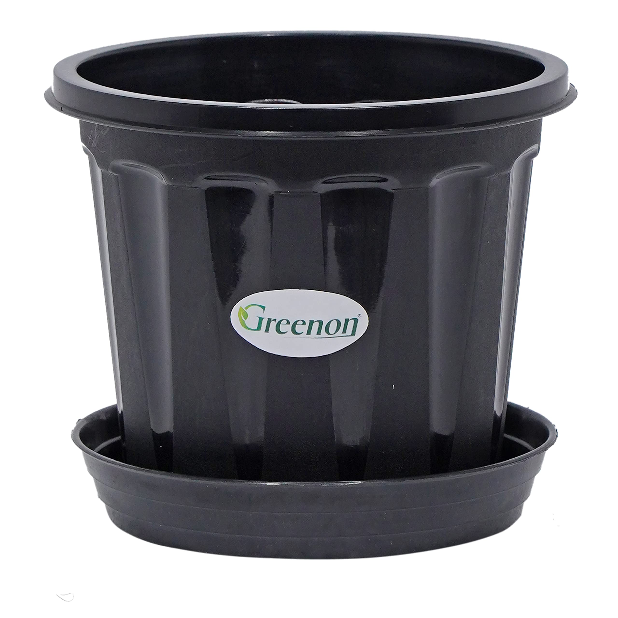 GREENON® Plant Pot 5 Inch Pack of 12 with Bottom Tray | Black | Suitable for Tabletop, Window Mount Plants | Low Maintenance Gamla (B09X3HF5JM) Amazon Price History, Amazon Price Tracker