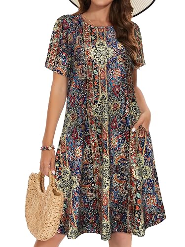 Summer Dresses for Women Casual Tshirt Dress Beach Sundress with