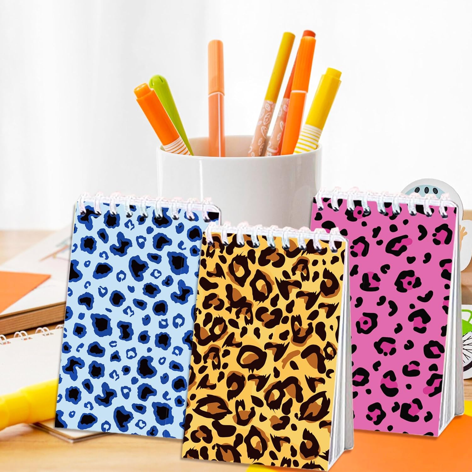 8 Pack Colorful Leopard Print Mini Notebooks, Spiral Mini Pocket Notebook, Small Memopad Gifts for Leopard Themed Classroom Rewards Birthday Party Gifts Supplies - Image 6