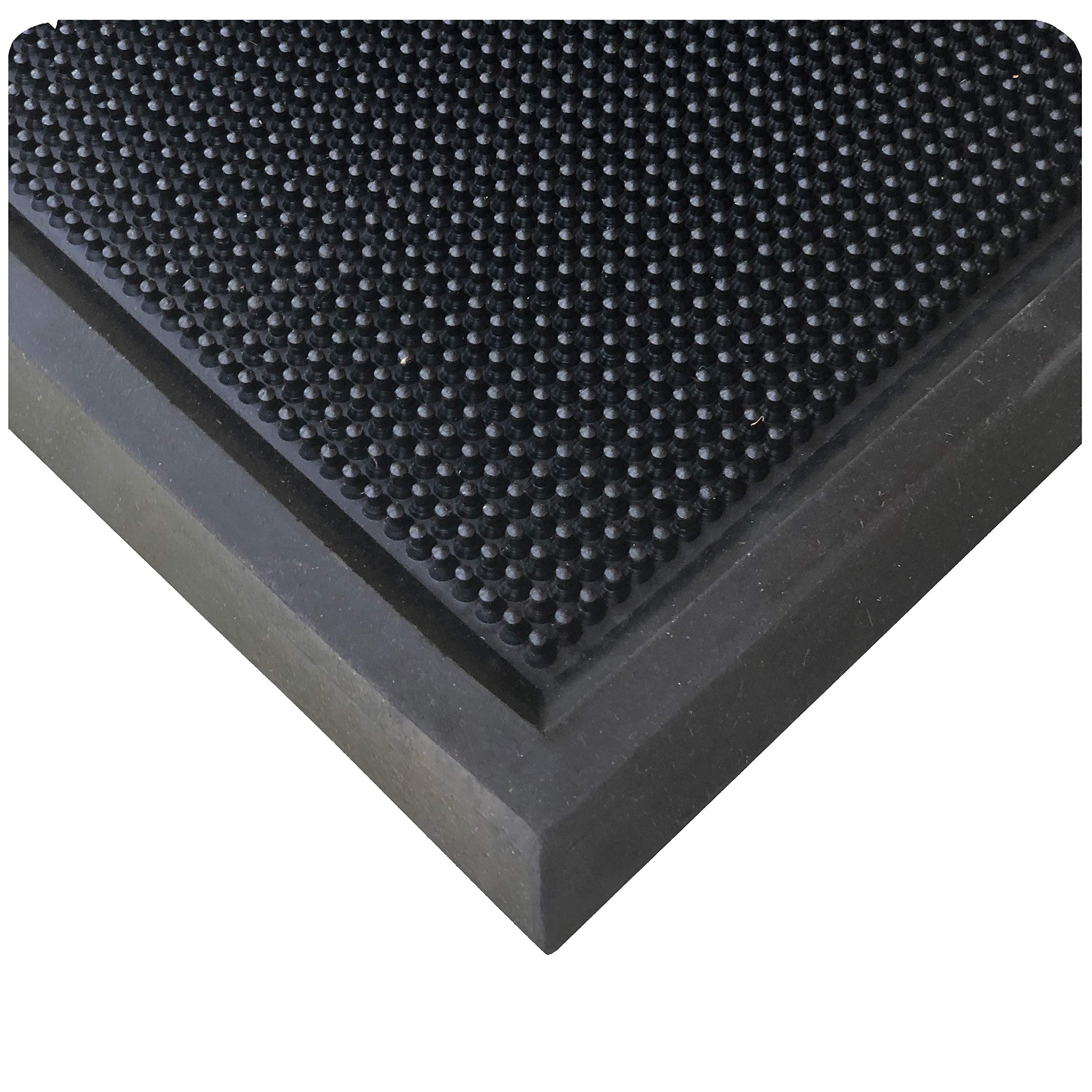 Wearwell Footbath Mat - Black. Shoe Sanitizing Mat - 1 Gallon Capacity. 3/4" Edges for Cleaning Solutions. 32" L x 24" W x 1/2" Thickness. For Food Processing Facilities (222.34x24x32BK)