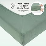 Yoofoss Muslin Feuilles de lit pour garçons filles 100% Feuille de bébé en coton 2 Pack doux et respirant pour Matelas de crèche standard & Matelas pour tout-petit 52"x28" Feuilles & Vert