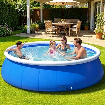 Ipoolgo Inflatable Pool Adults Sturdy and Durable Mom Pool, Blowup Pool for Adults for Kids and Adults,Blue
