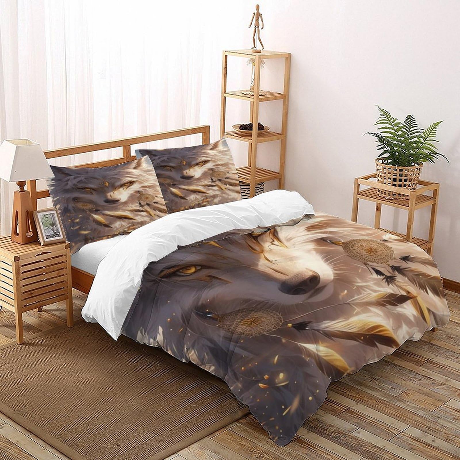 Ensemble de couette respirant 200x200cm pas froissé avec zip pratique