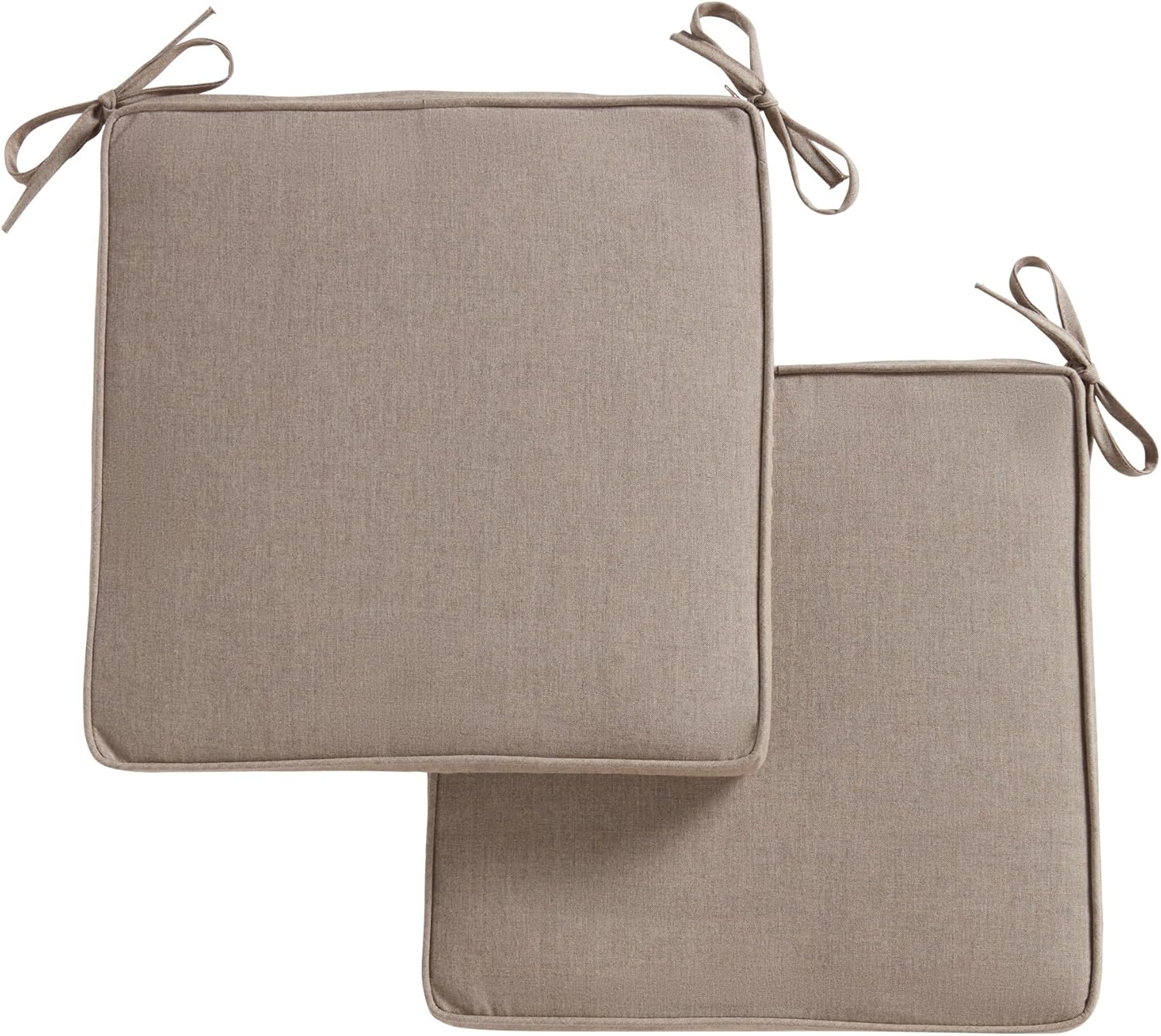 Greendale Home Fashions Sunbrella Outdoor 17" Square Corded Chair Pad, Cast Shale 2 Count