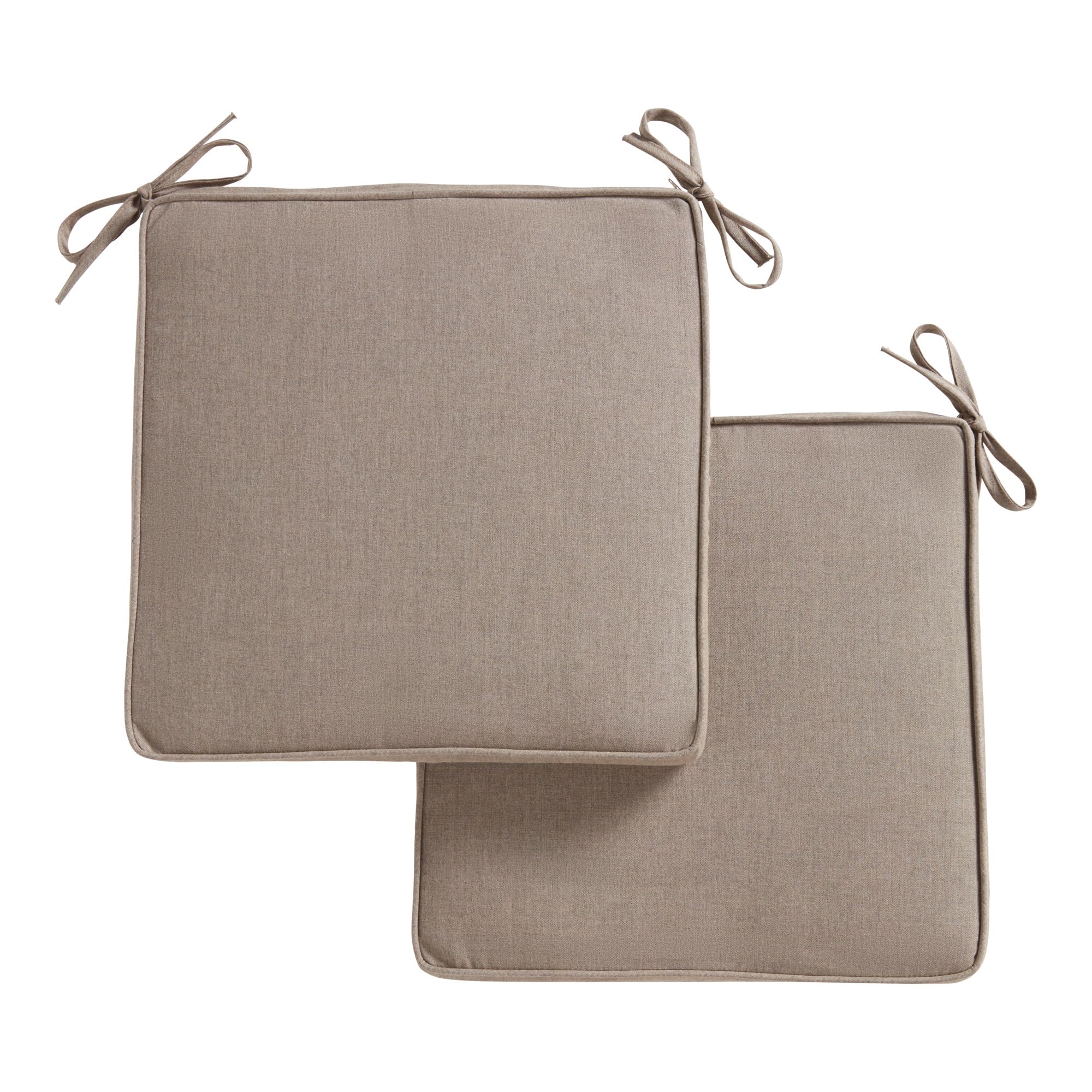 Sunbrella 17 in. Square Outdoor Corded Chair Pad, Cast Shale