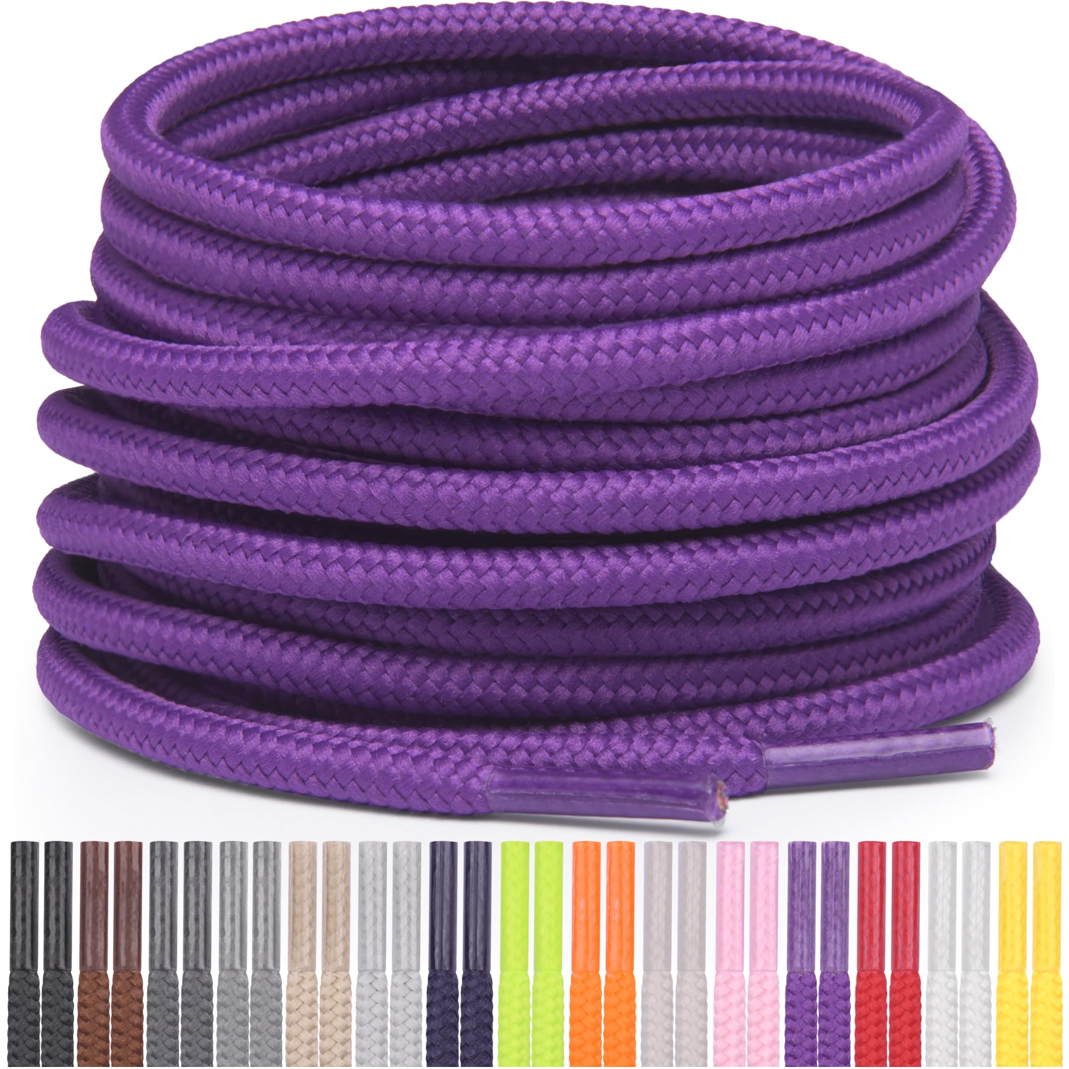 Miscly Round Shoelaces [1 Pair] 5/32″ Thick - For Shoes, Sneakers & Boots