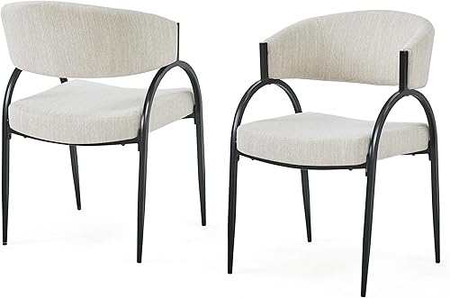 Juego de 2 sillas de comedor tapizadas con patas de metal, sillas de cocina modernas, sillas de escritorio para mesa de comedor y juegos de sillas,