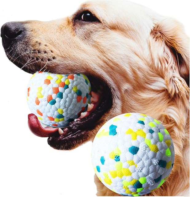 XGYLVFEI Lightweight Dog Ball for Throwing, Indestructible Dog Ball Toy for Large, Medium Dogs and Puppies, Dog Balls for Water, Jumping, Fetch, Toss and so on (Two Color Set)