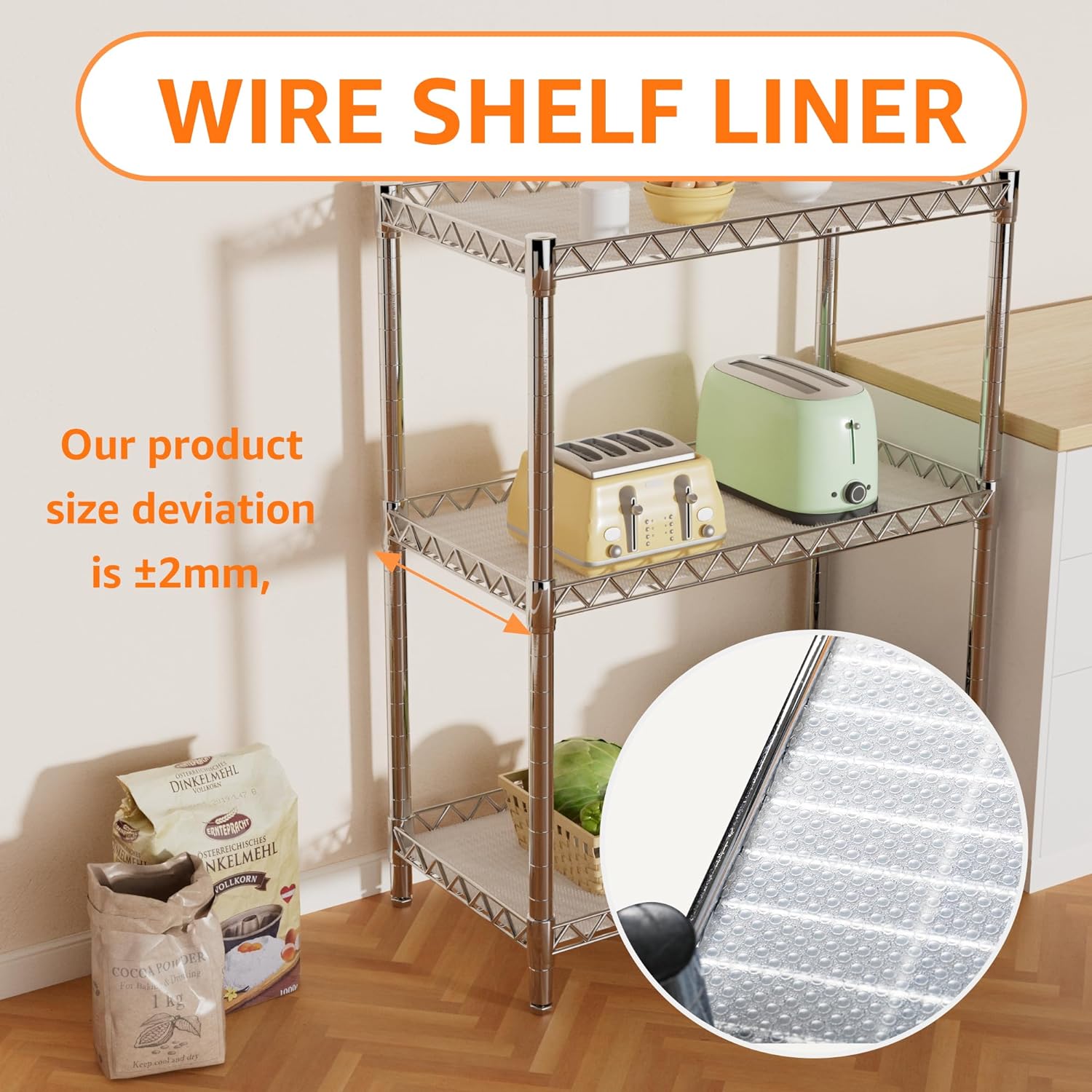 PABUSIOR Pantry Shelf Liner for 16 inch Wire Shelving - Clear Wire Shelf Liner Precise Size 15.5 x 157 Inch - Easy to Cut, (Thick 1.2mm) Transparent Shelves Mat for Garage Drawer - Image 6