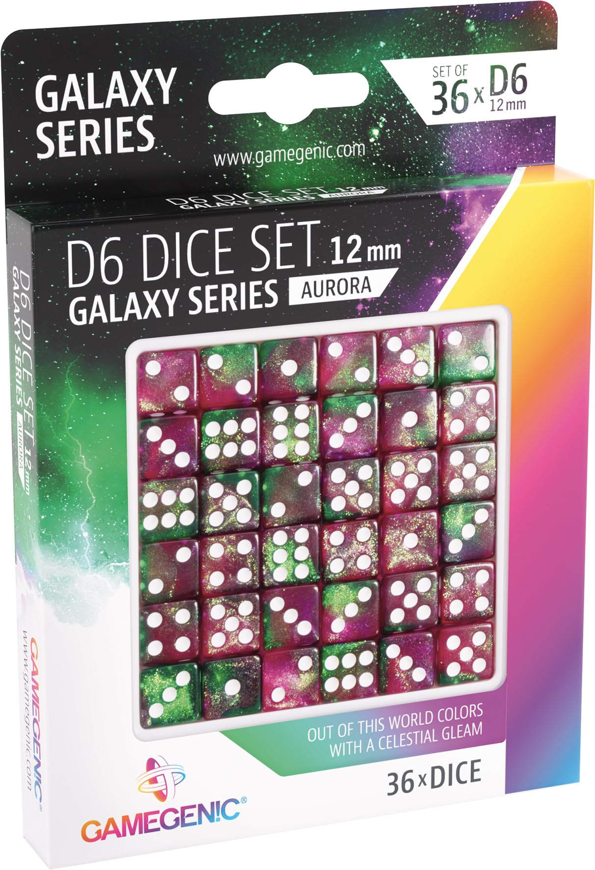 Canon - dice Chessex : Festive Symphony/white 12mm d6 Dice Block (36 dice)