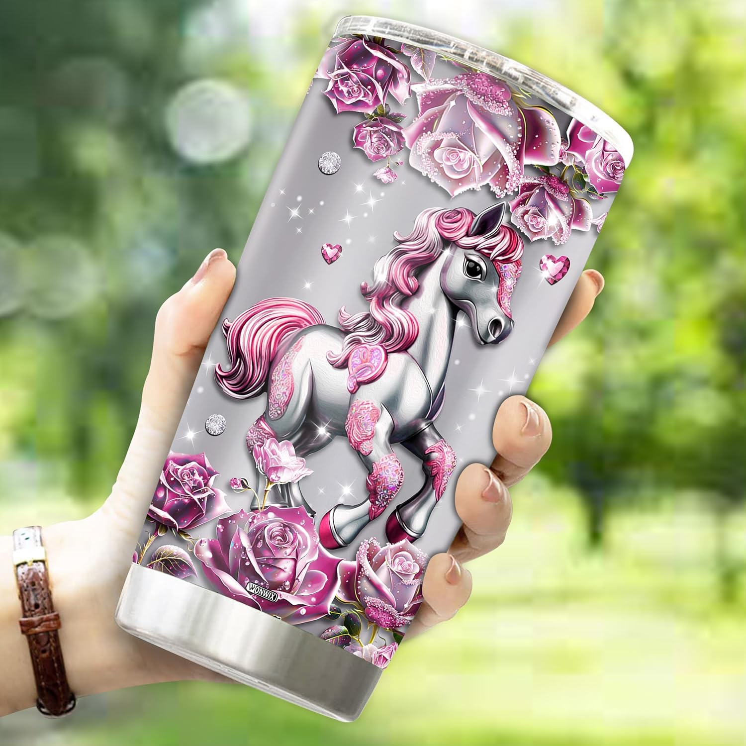 Personalized Horse Gifts for Girls, Women, Insulated Stainless Steel Coffee Cup, Travel Mug, Tumbler, Water Bottle, Gift for Horses Lover, Christmas, Birthday, Mother's Day, Valentine - Image 3