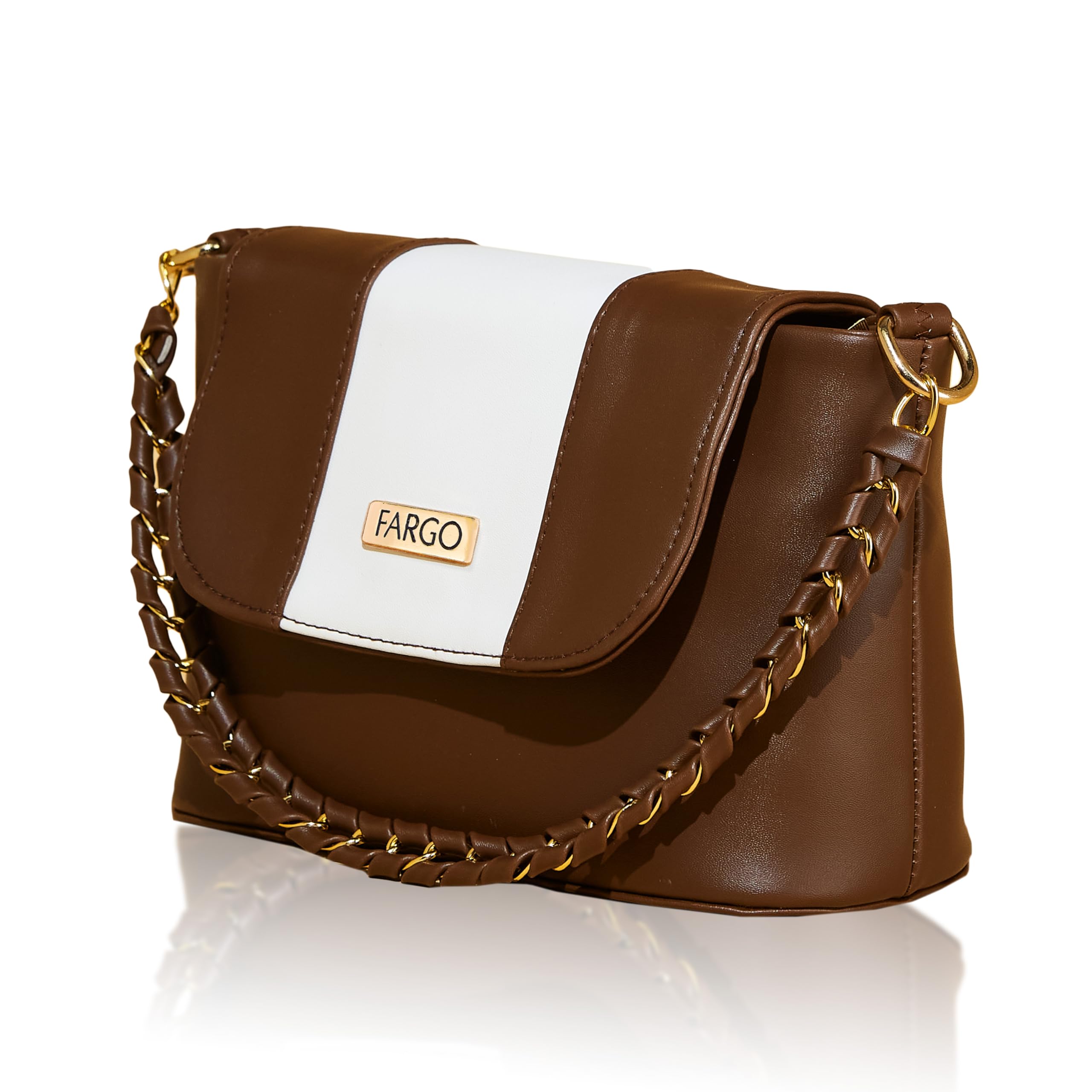 Fargo PU Womens White Strip Sling Bag (Black) (B0D4K3W5PV) Amazon Price History, Amazon Price Tracker