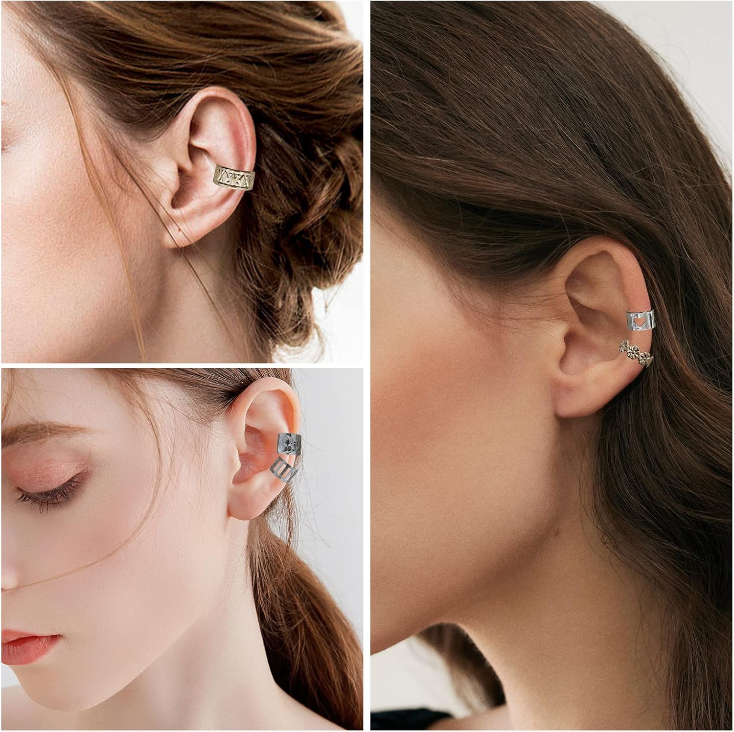 64 Pcs Ear Cuffs Set for Women & Men - Non-Piercing, Helix Cartilage Clip-On Wrap Earrings in Gold,Silver,Rose Gold and Black Ear Cuff - Fake Earrings Cartilage and Cuff Earrings for Ear Piercing or Non-Pierced Ears - Image 2