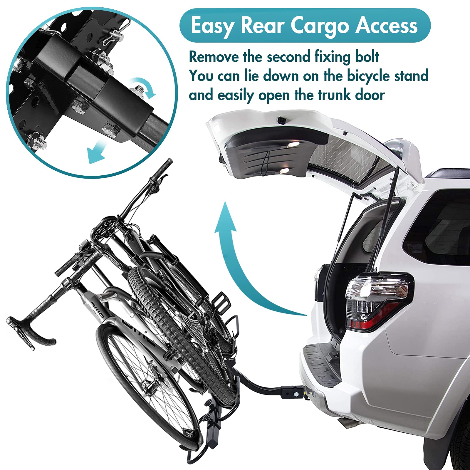 MKING Hitch Mount Bike Rack, Platform Style Bike Rack,Tray Style