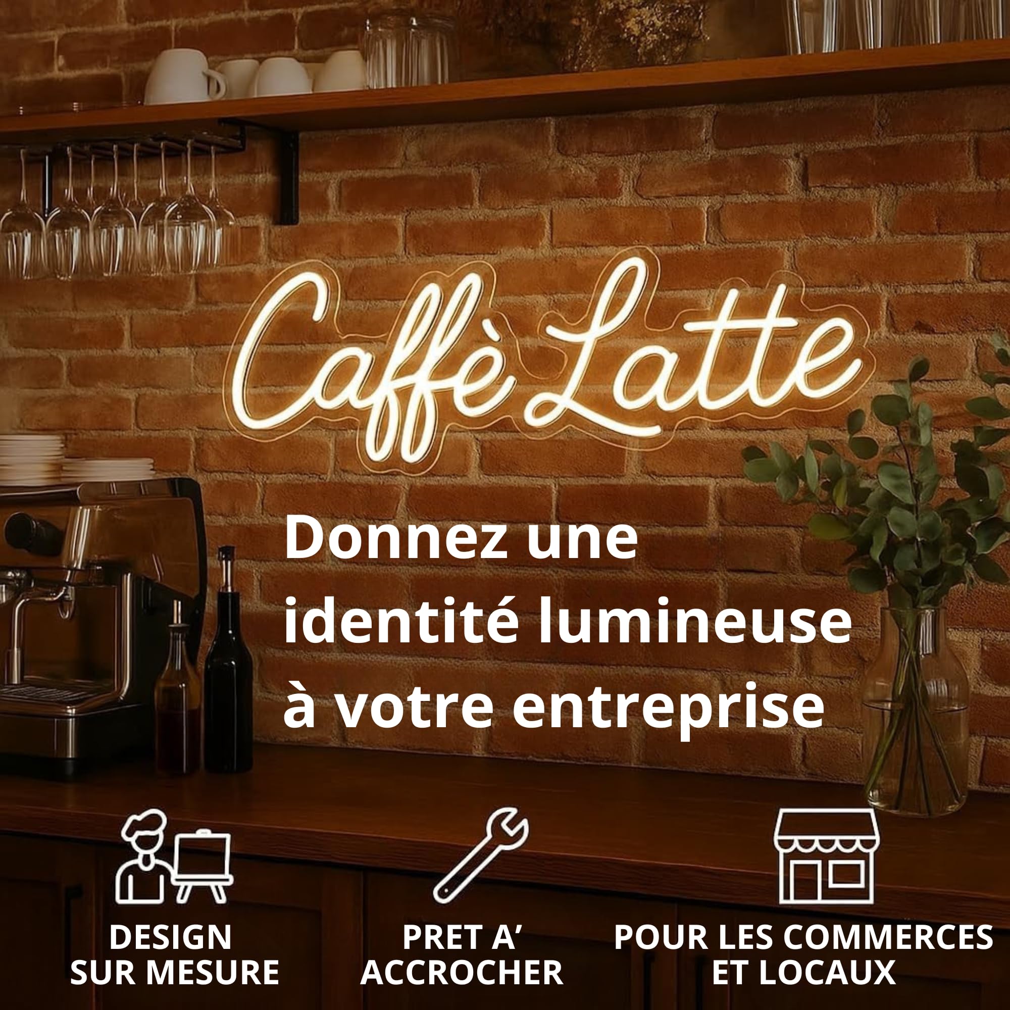 Enseigne Lumineuse Neon, Led Personnalisable, Professionnel Personnalisé LED Prenom Neon Sign Pour Décoration Murale Chambre Club Bar Fête d’Anniversaire - Ecrite sur le Mur