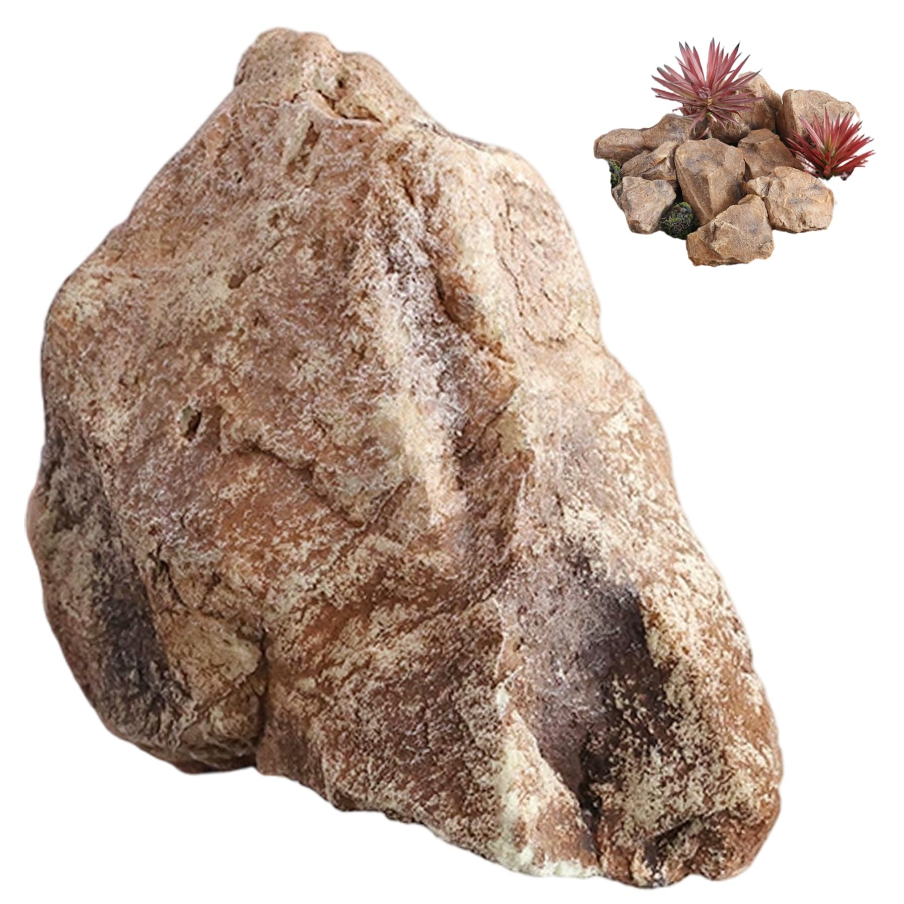 Paesaggio Rocks 14×11×9 pollici Schiuma artificiale Finta pietra Rocce estetiche naturali per la copertura del pozzo del giardino esterno, Uso in cucina