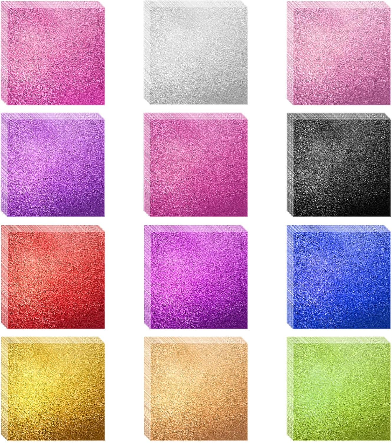 KFHENSOMR 120PCS Foil Sheets for Crafts 12Color Imitation Metal Leaf Sheets