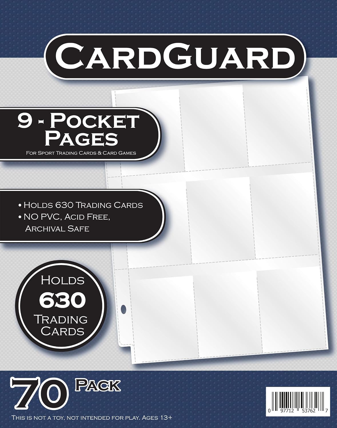 CardGuard Starter Series 9-Pocket Pages, 70 Count Pack