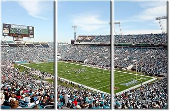 Florida Wall Art for Living Room TIAA Bank Field Paintings on Canvas American Football Sports Stadium Pictures Modern Artwork Home Decor Giclee Wooden Framed Stretched Ready to Hang, 60" Wx40 H
