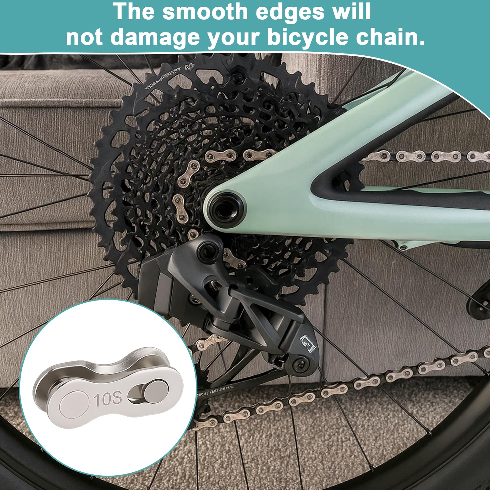 Menibeuty Lot de 10 Paires Maillon Rapide 10 Vitesses pour Chaîne de Vélo, Acier Robuste pour VTT et Vélo de Route, Argent