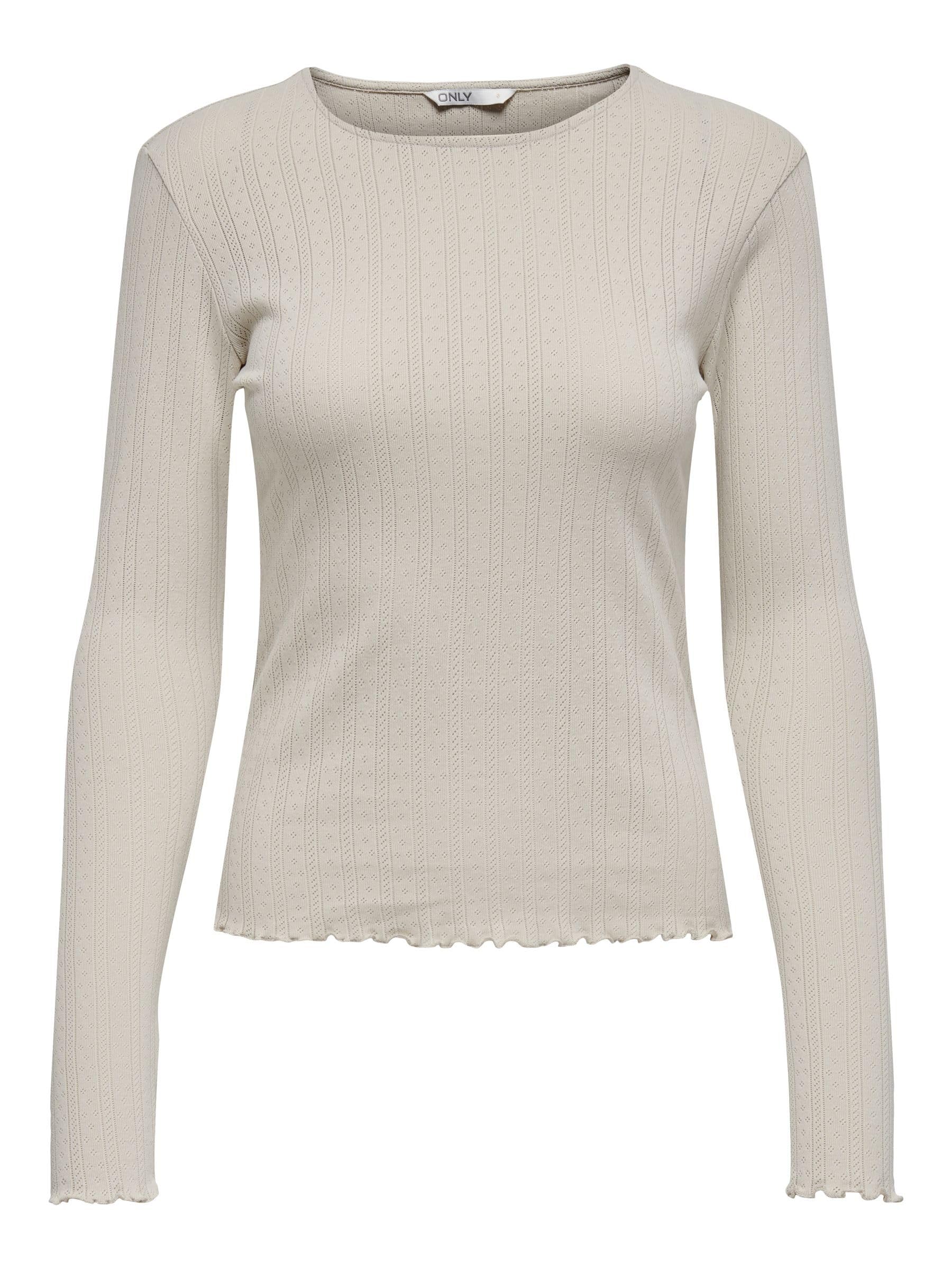Only Women's Pumice Stone Onlcarlotta L/S Top Jrs Longsleeve T-Shirt, Extra Small