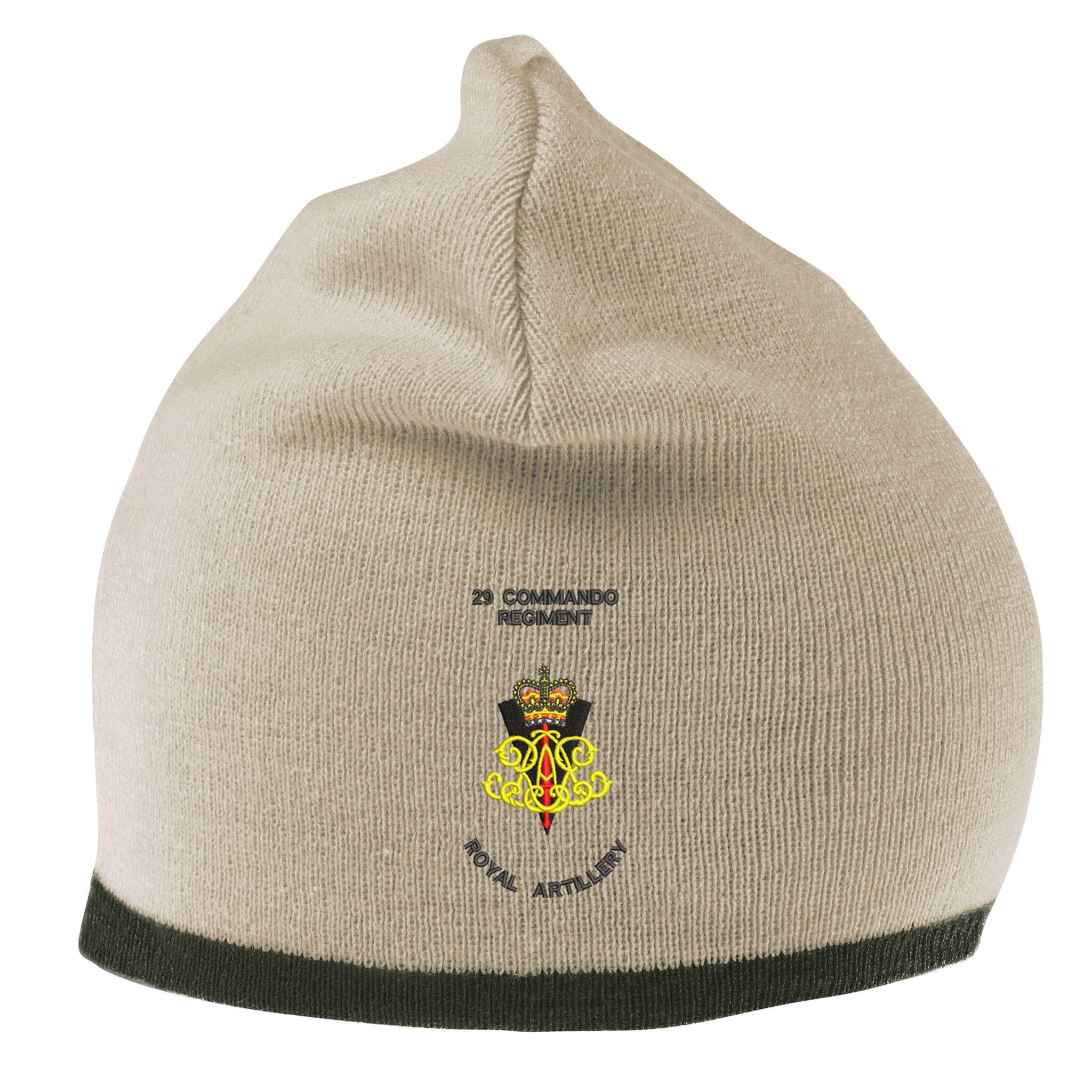 The Military Store Unisex Stone/Olive 29 Commando Regiment Royal Artillery Beanie Hat