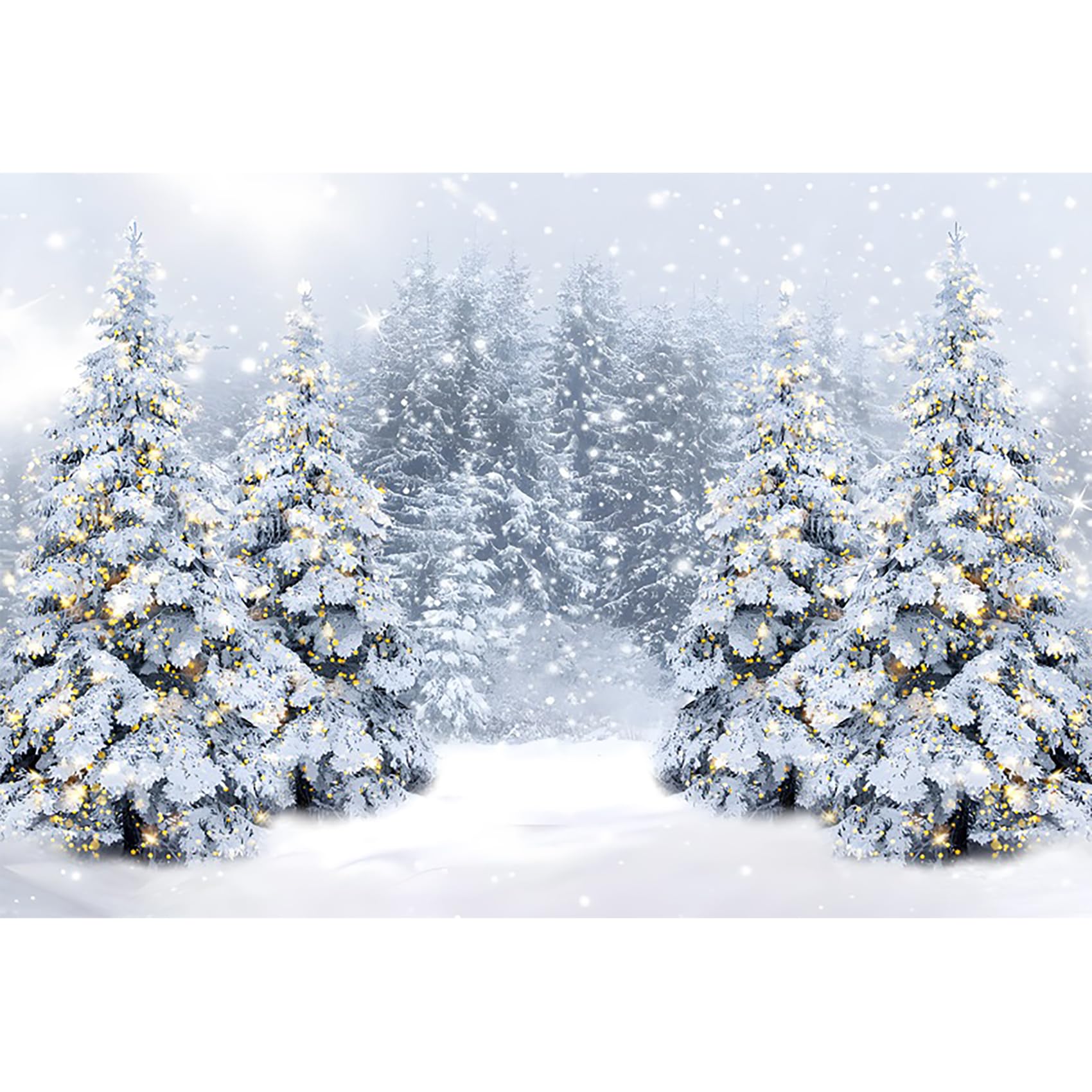 dnldliq 5x3ft Winter Forest Backdrop Snowy Scene Glitter Christmas Trees Wonderland Snowflake Photography Background Happy New Year Winter Holiday
