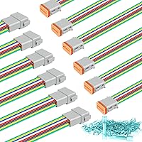 Vista 14 de Kit de 6 conectores Deutsch DT de 2 pines negro macho hembra arnés de cableado Deutsch Pigtail de 2 vías impermeable conector eléctrico automotriz