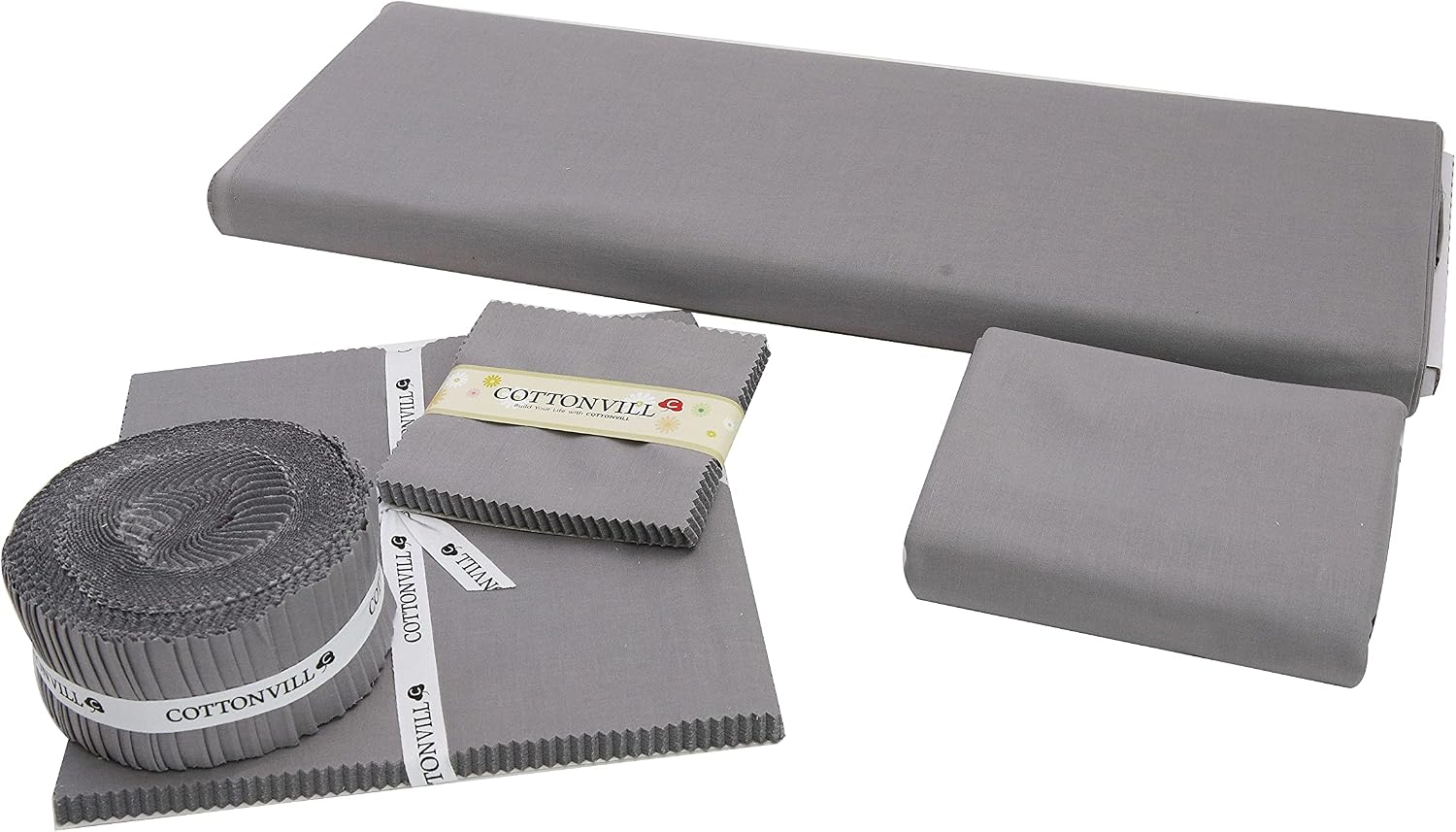 COTTONVILL 30COUNT Cotton Solid Quilting Fabric (3yard, 11-Nutral Gray)
