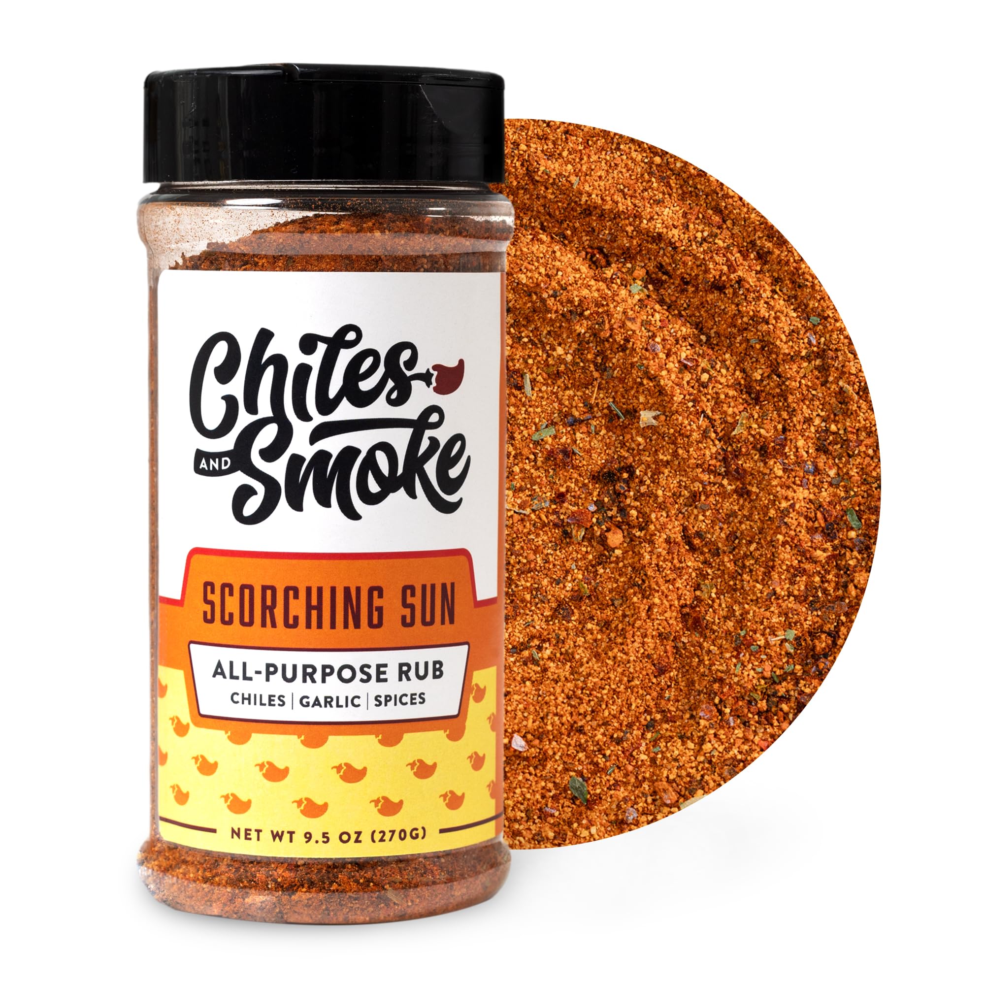 Chiles and Smoke - Scorching Sun All Purpose Seasoning for Chicken Thighs, Meats, Seafood & More, Hot Taco Seasoning with Spices, Low-Sodium Cooking