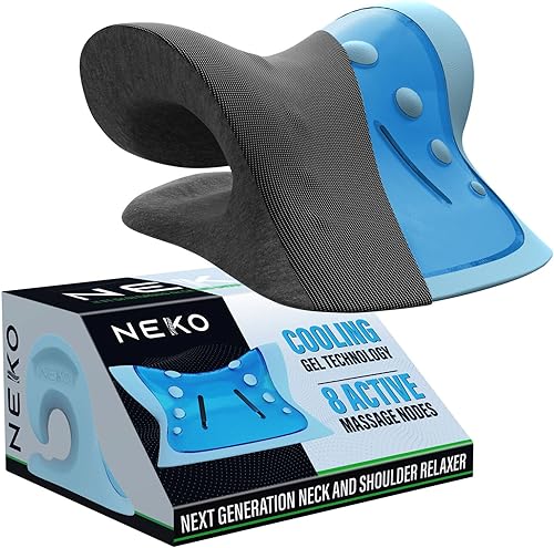 NEKO Estirador de cuello  Relajante quiropráctico de espalda y hombros, dispositivo de tracción cervical y almohada de alineación espinal para
