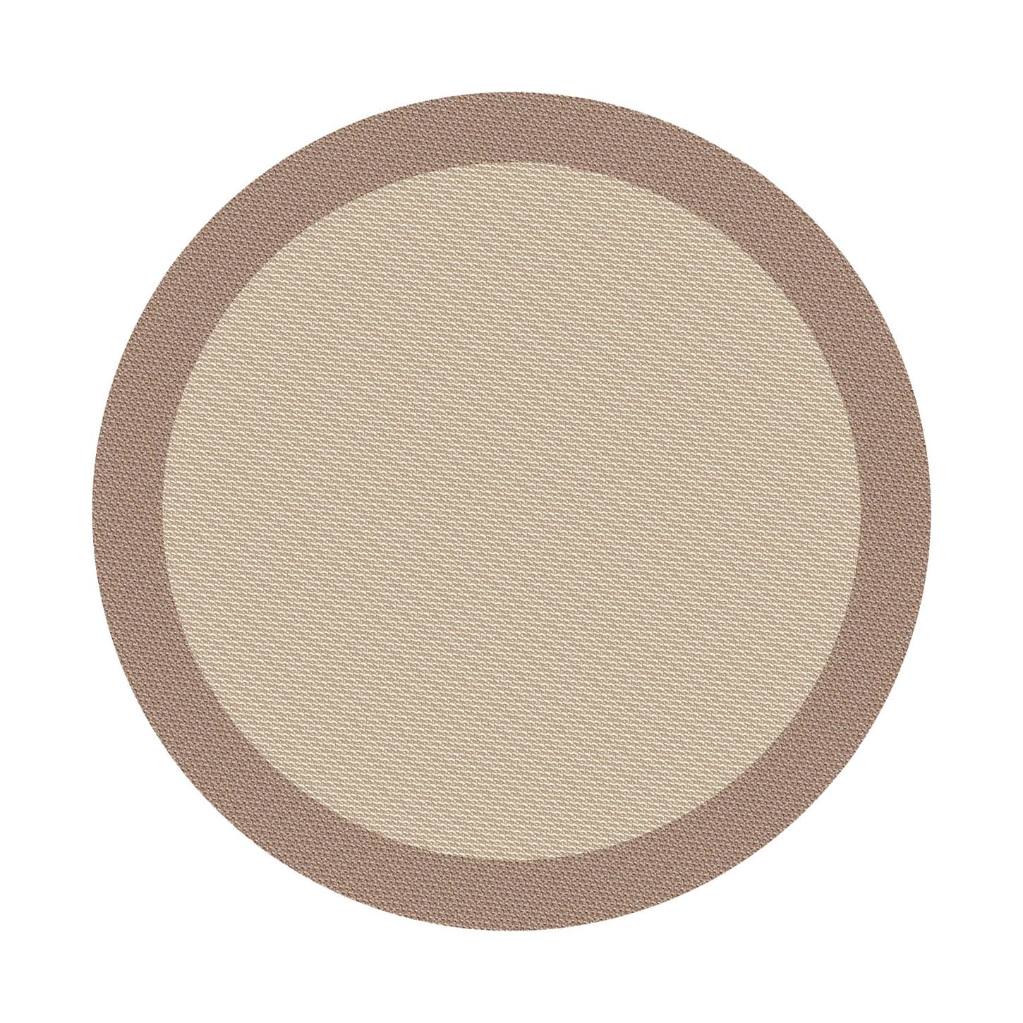 STORESBASIC Alfombra Vinilica Redonda Antideslizante, Lavable y Resistente a Manchas, Tejido Trenzado y Sin Pelo, Alfombra de Vinilo Interiores y Exteriores, Beige-visión 200cm diámetro