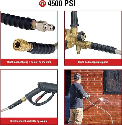 Miniatura 9 de Simpson Cleaning 41182 Santoprene Series 4000 PSI - Manguera de lavado a presión, uso en agua fría, diámetro interior de 14 de pulgada, 25 pies,