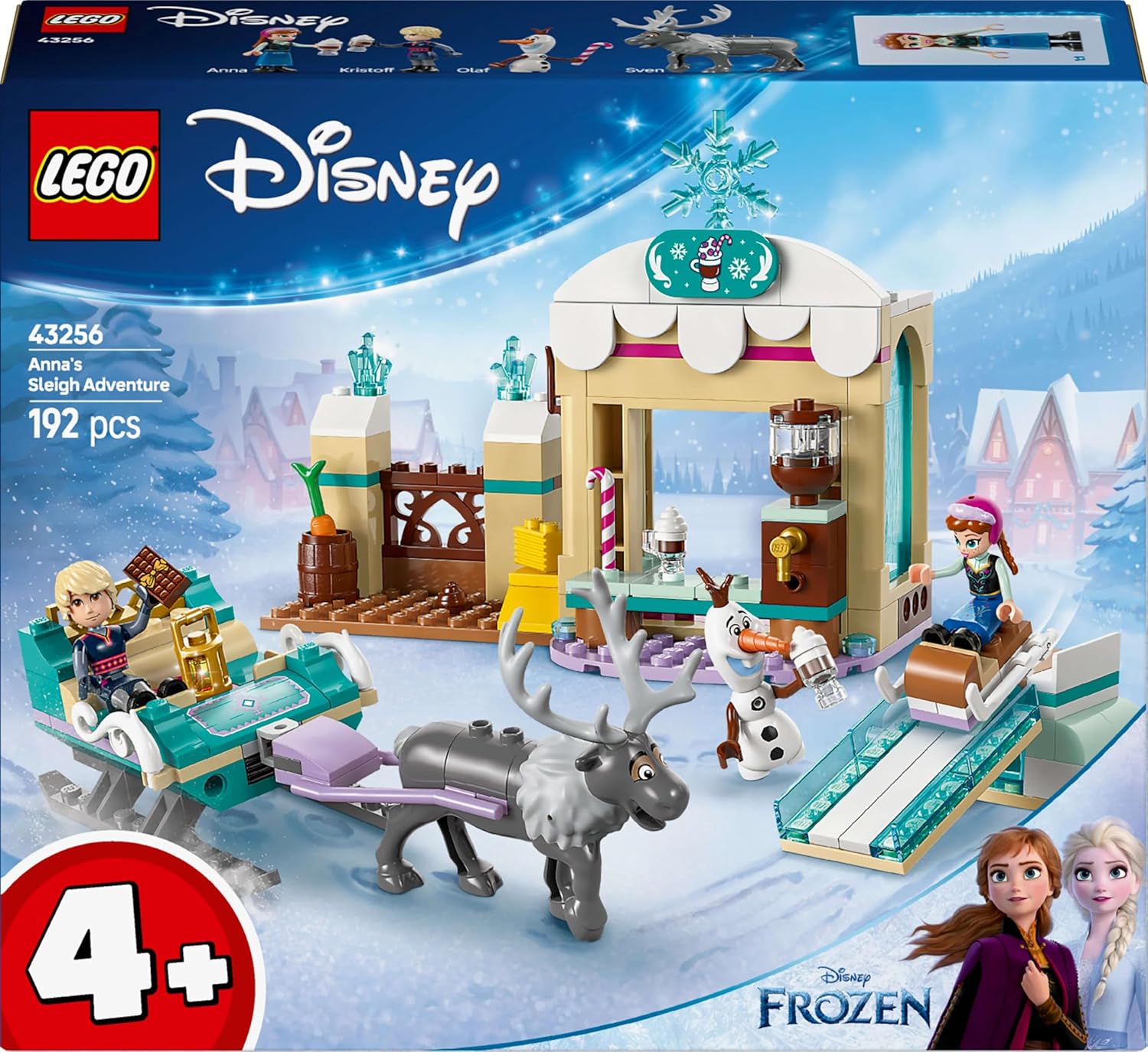 LEGO 43256 Disney Princess Anna and Sled Dust, Toy, Birthday, Present, Blocks, Educational Boys, Girls, Children, 4, 5, 6, Disney Goods, Pretend Play, Pretend Play