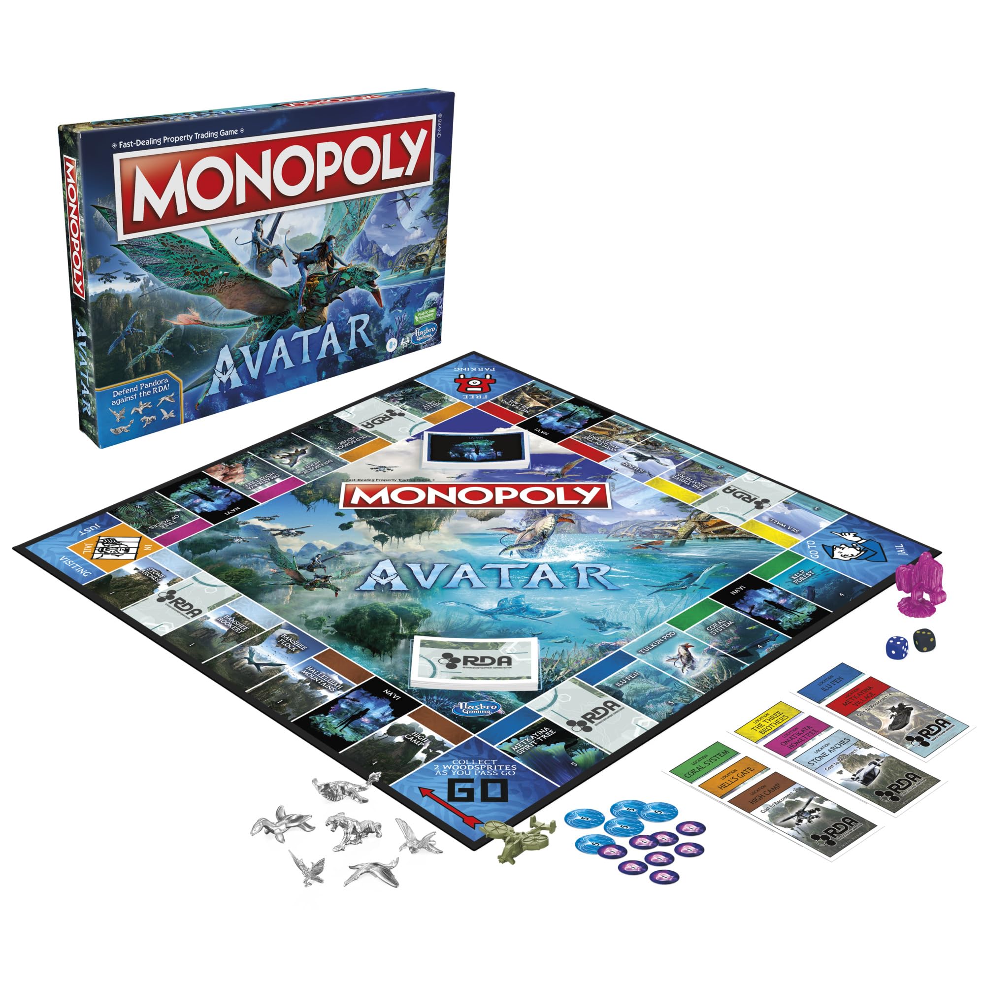 Monopoly: Avatar Edition Jeu de société pour enfants de 8 ans et plus, jeux familiaux pour 2 à 6 joueurs, jeux pour enfants, cadeaux d'avatar