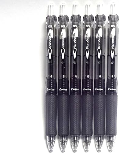 Pilot Acroball Knock - Bolígrafo de 0.02 pulgadas, extra fino, negro (BAB-15EF-BB), 6 bolígrafos por paquete (importación japonesa) [Paquete