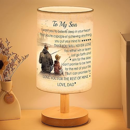 to My Son Lamp from Dad, Son Christmas Gifts, Birthday Gift, Father Son Fishing Table Lamp