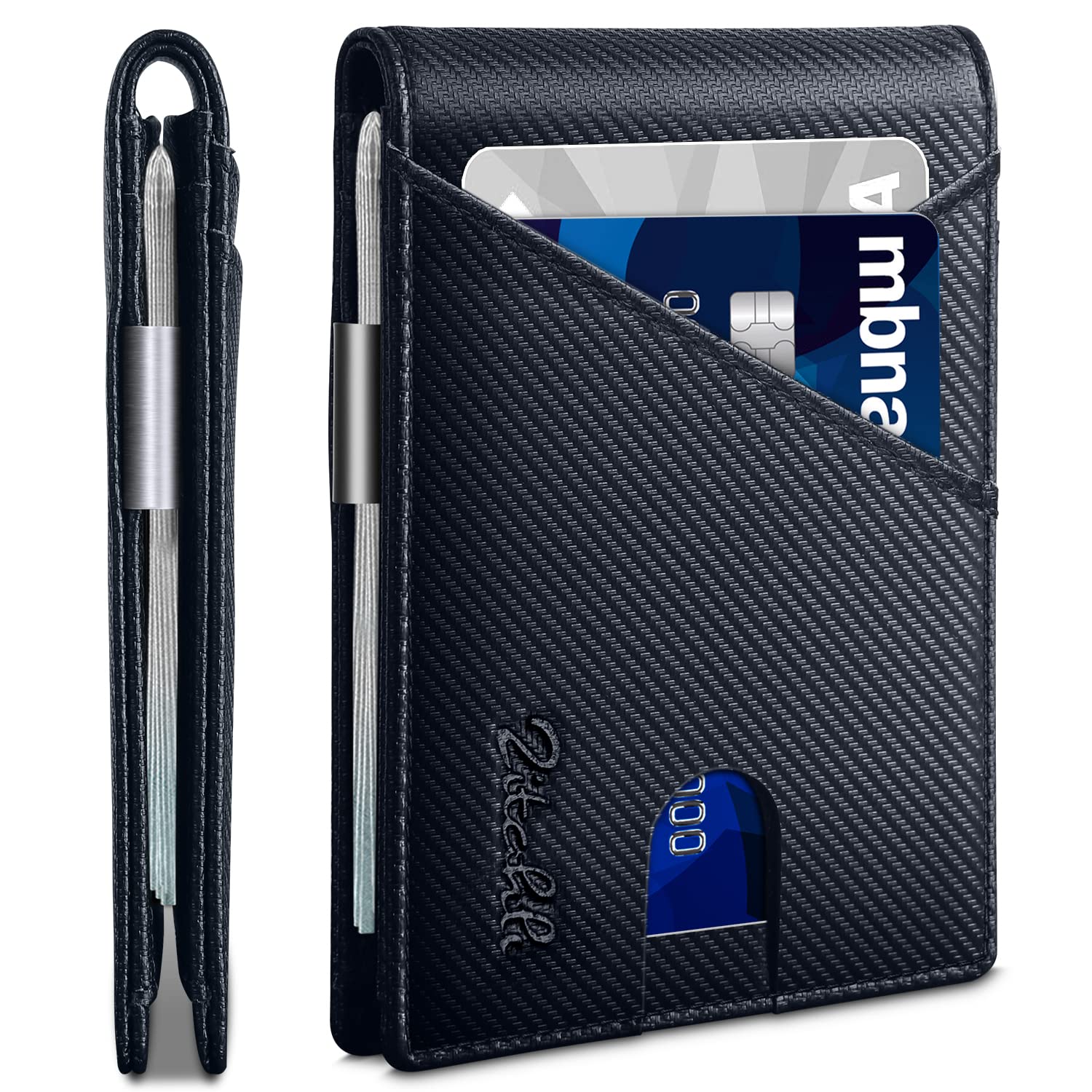 Zitahli Slim Wallet for Men,RFID Blocking Leather Bifold with Money Clip | Minimalist Front Pocket Design, Holds 12 Cards, RFID Protection, Gifts for Men on Birthdays, Father’s Day, and Christmas