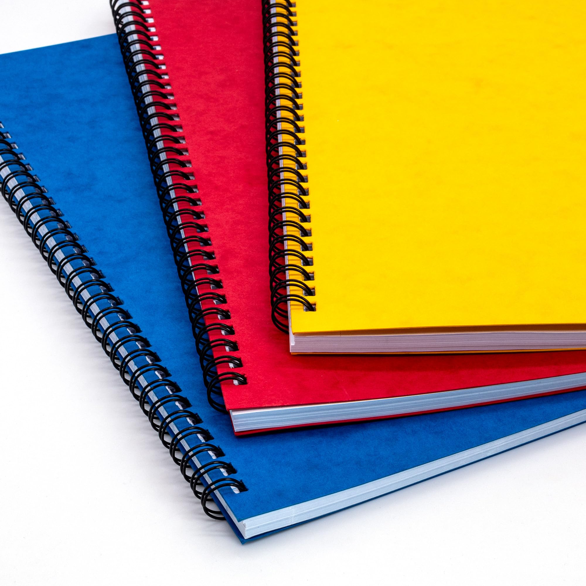 Pukka Pad, Bright Pressboard - Bloc de notas tamaño A4, 10 unidades, cuadernos laterales con 120 páginas de papel rayado de 80 g/m², cubierta de tablero prensado y cierre elástico para escuela