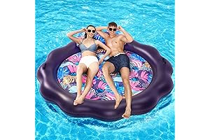 Inflatable Pool Float Mat, Large, Heavy Duty Pool Floats with Headrest
