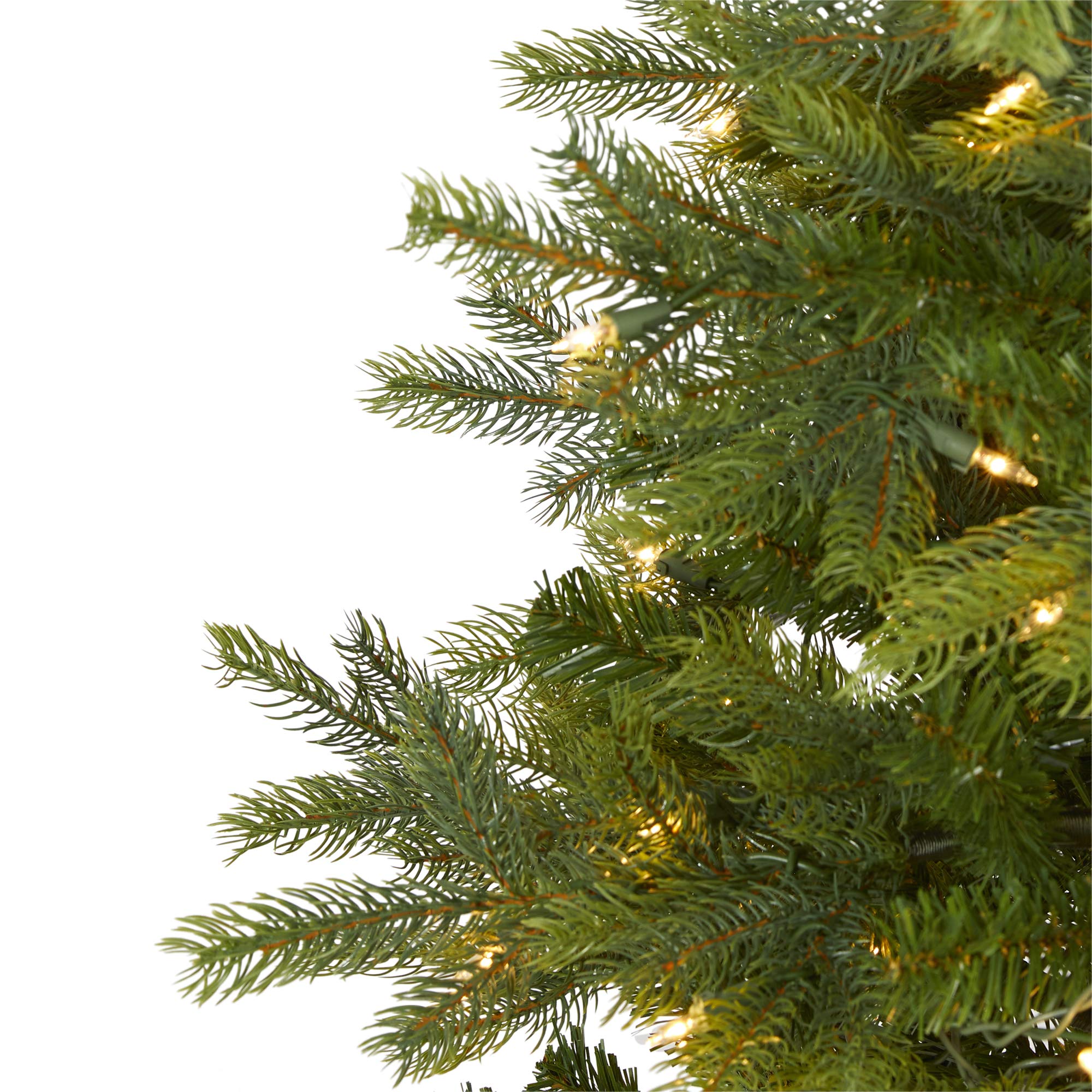 Nearly Natural 4ft Flocked Artificial Christmas Tree - Pre-Lit Spruce With 225 Branches, Frosted Snow Look